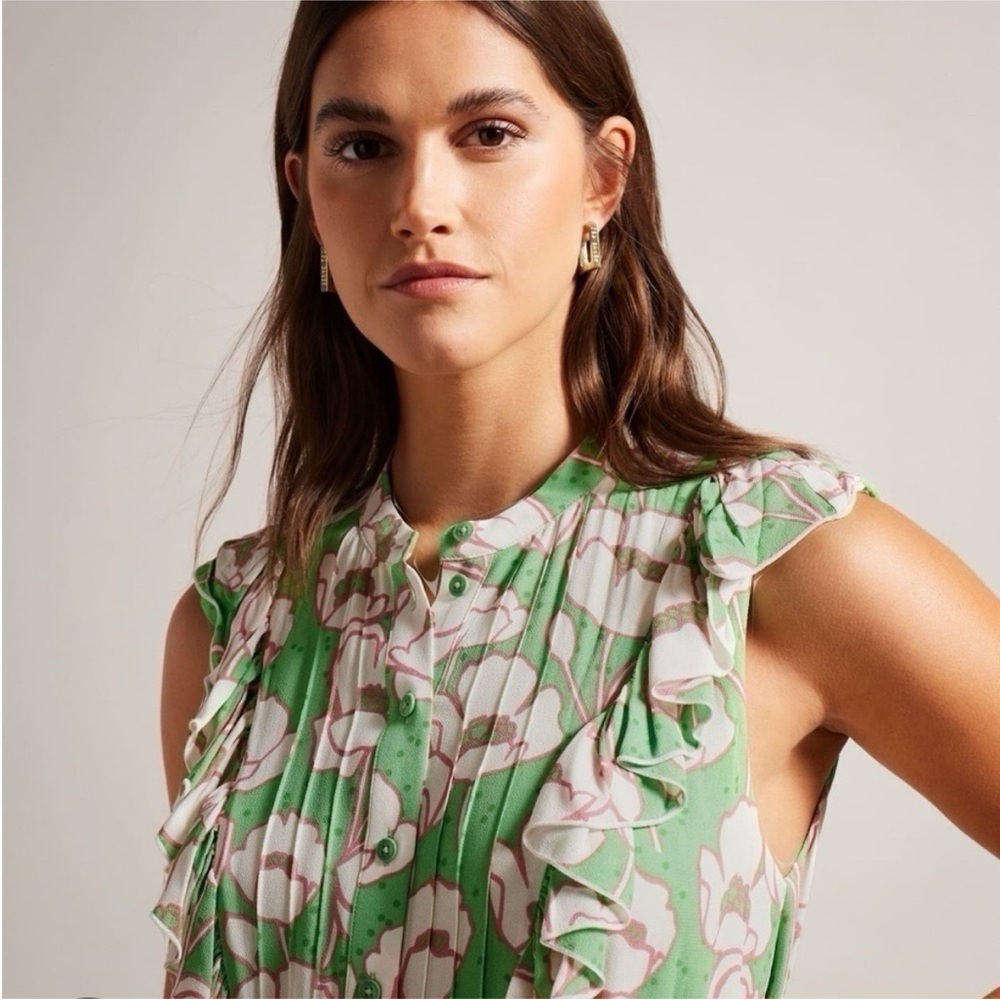 TED BAKER Floral Midi Dress NWT | Size 2 Wedding Guest Spring/Summer